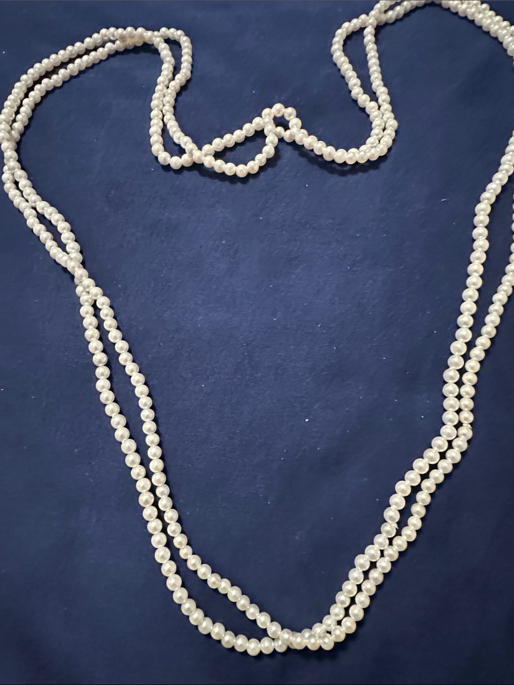 15” White Pearl-like Double Strand Necklace for Women